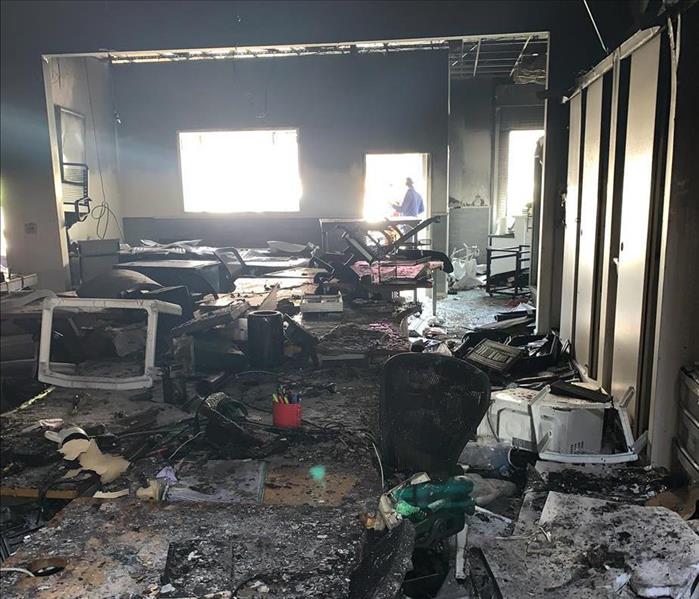 Room destroyed by a fire.